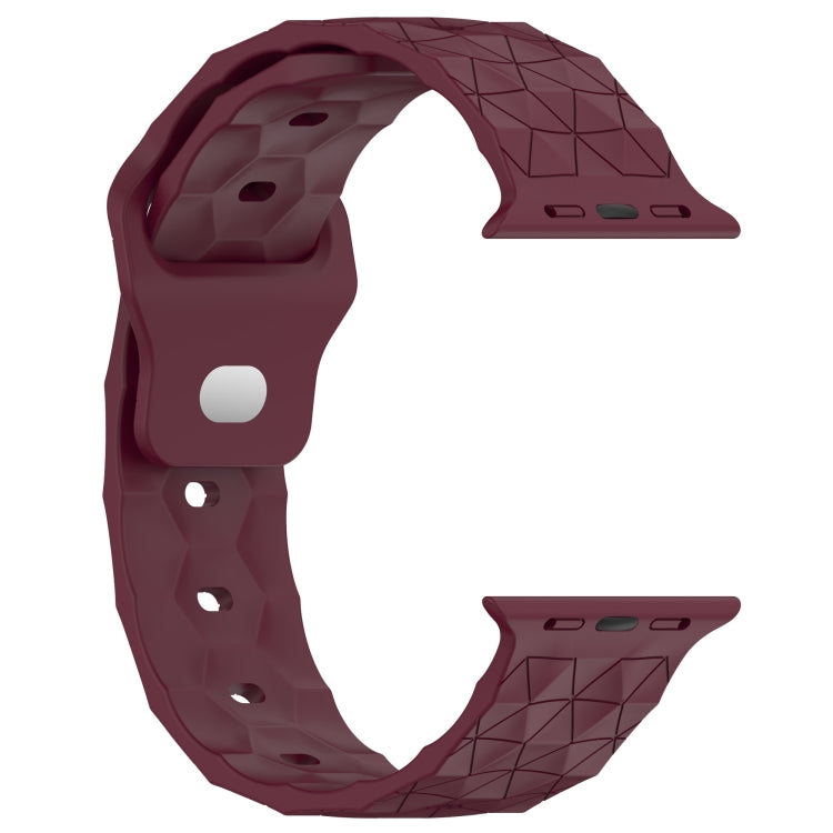 Football Texture Silicone Watch Band For Apple Watch SE 40mm(Wine Red)