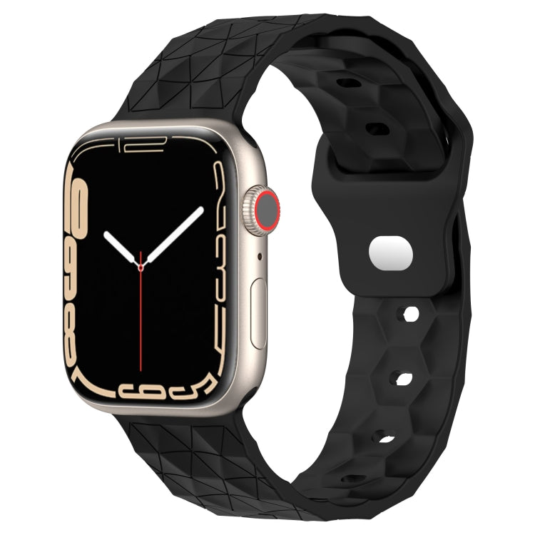 Football Texture Silicone Watch Band For Apple Watch SE 44mm(Black) - Watch Bands by PMC TechLife | Online Shopping South Africa | PMC TechLife