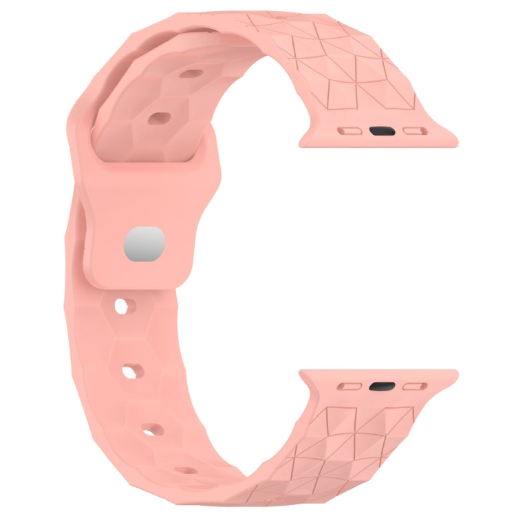 Football Texture Silicone Watch Band For Apple Watch 6 40mm(Pink)