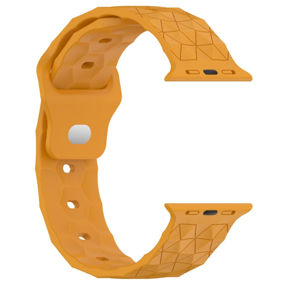 Football Texture Silicone Watch Band For Apple Watch 6 40mm(Yellow)