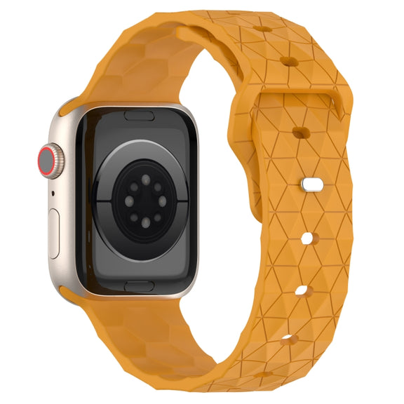 Football Texture Silicone Watch Band For Apple Watch 6 40mm(Yellow)
