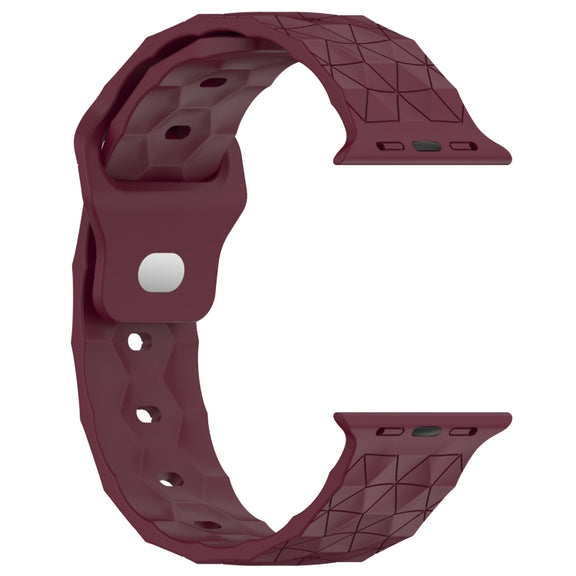 Football Texture Silicone Watch Band For Apple Watch 6 40mm(Wine Red)