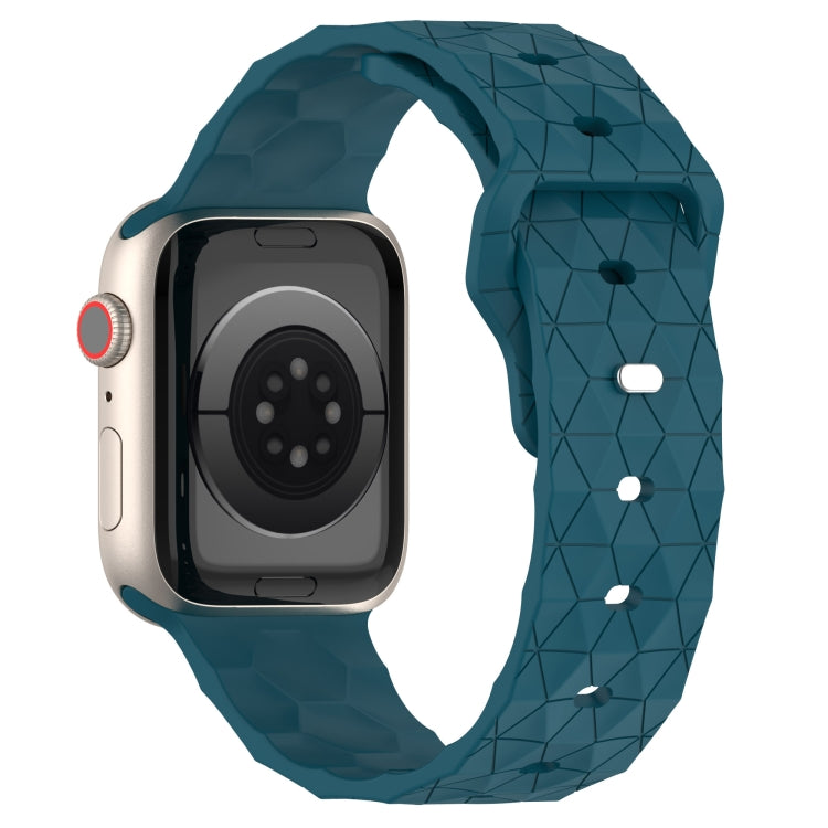 Football Texture Silicone Watch Band For Apple Watch 6 40mm(Dark Blue)