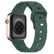 Football Texture Silicone Watch Band For Apple Watch 6 40mm(Pine Green)
