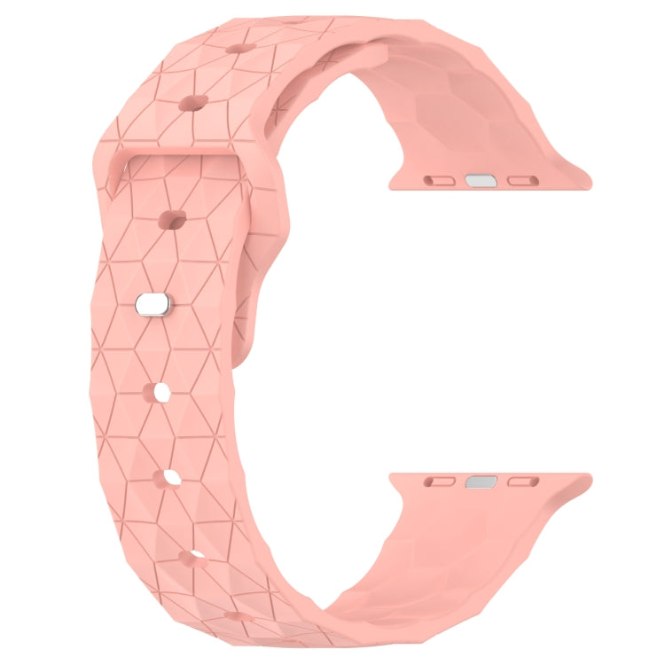 Football Texture Silicone Watch Band For Apple Watch 6 44mm(Pink)