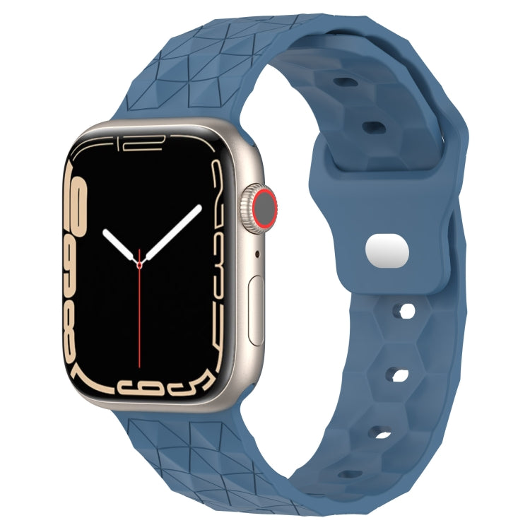 Football Texture Silicone Watch Band For Apple Watch 6 44mm(Blue) - Watch Bands by PMC TechLife | Online Shopping South Africa | PMC TechLife