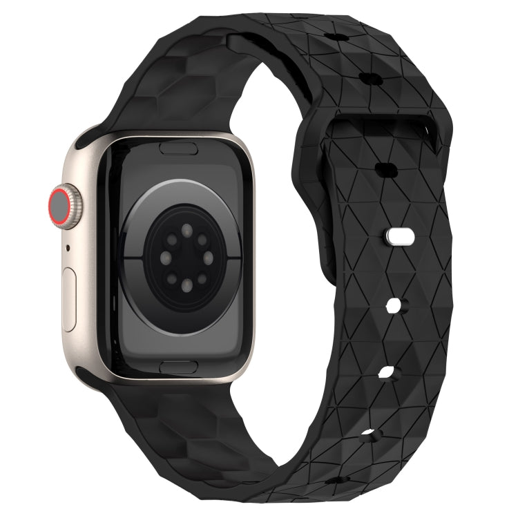 Football Texture Silicone Watch Band For Apple Watch 6 44mm(Black) - Watch Bands by PMC TechLife | Online Shopping South Africa | PMC TechLife