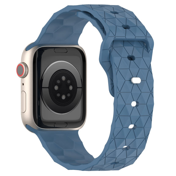 Football Texture Silicone Watch Band For Apple Watch 5 40mm(Blue)
