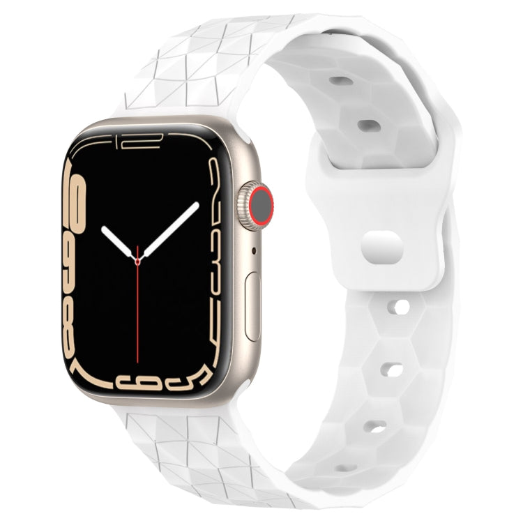 Football Texture Silicone Watch Band For Apple Watch 5 44mm(White) - Watch Bands by PMC TechLife | Online Shopping South Africa | PMC TechLife