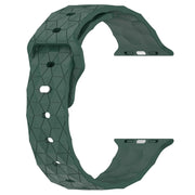 Football Texture Silicone Watch Band For Apple Watch 4 40mm(Pine Green)
