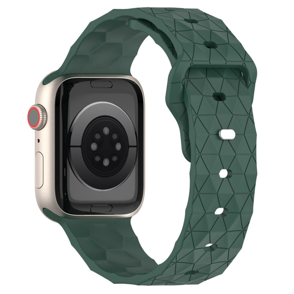 Football Texture Silicone Watch Band For Apple Watch 4 40mm(Pine Green)