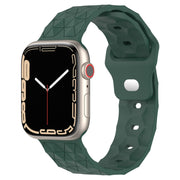Football Texture Silicone Watch Band For Apple Watch 4 44mm(Pine Green)