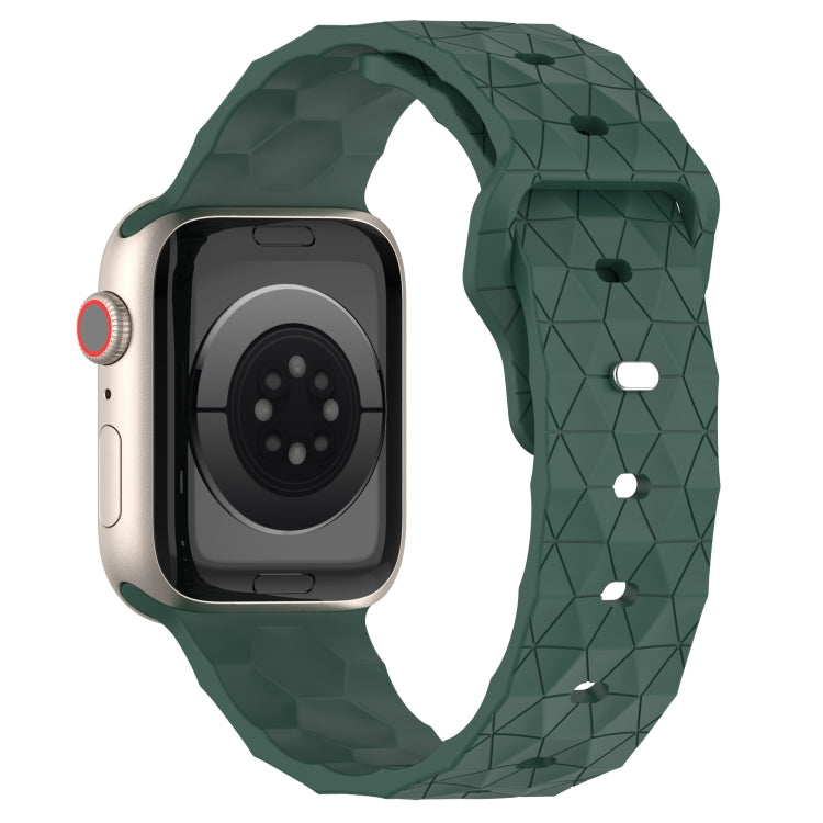Football Texture Silicone Watch Band For Apple Watch 4 44mm(Pine Green)