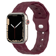 Football Texture Silicone Watch Band For Apple Watch 3 42mm(Wine Red)