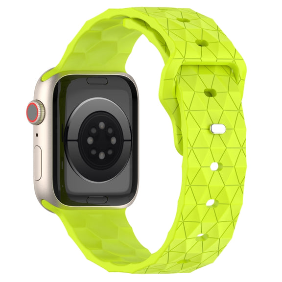 Football Texture Silicone Watch Band For Apple Watch 2 42mm(Limes Green)