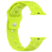 Football Texture Silicone Watch Band For Apple Watch 42mm(Limes Green)
