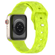 Football Texture Silicone Watch Band For Apple Watch 42mm(Limes Green)