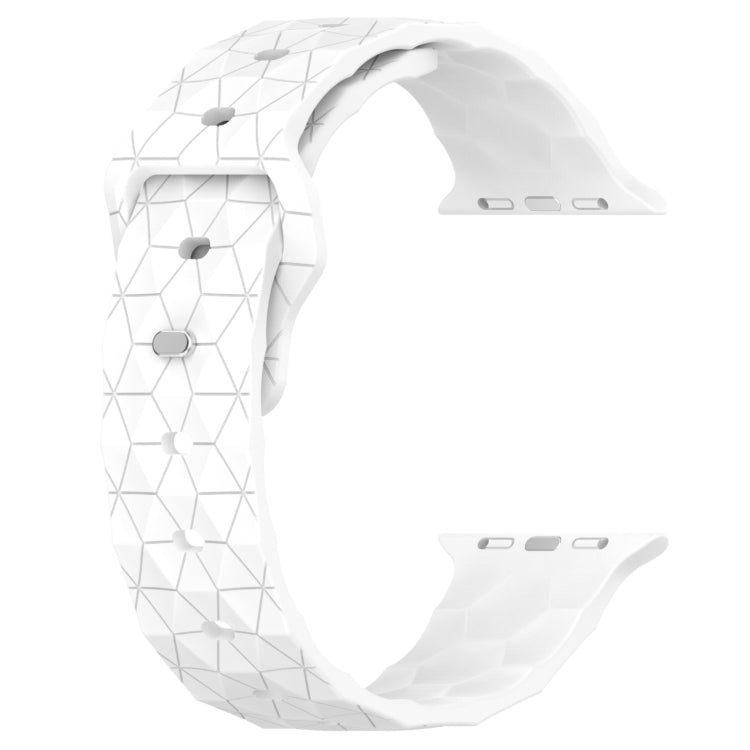Football Texture Silicone Watch Band For Apple Watch 9 45mm(White)