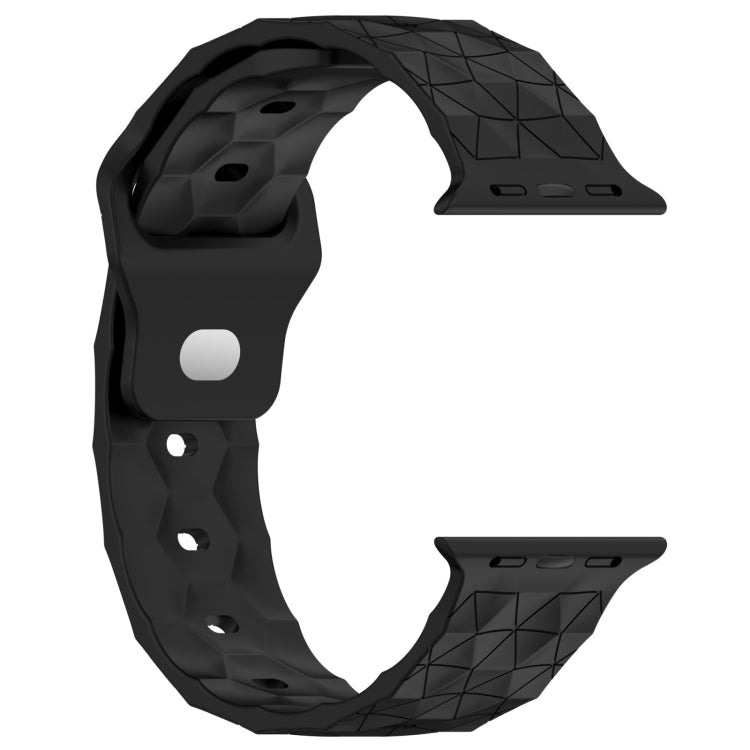 Football Texture Silicone Watch Band For Apple Watch 9 45mm(Black)