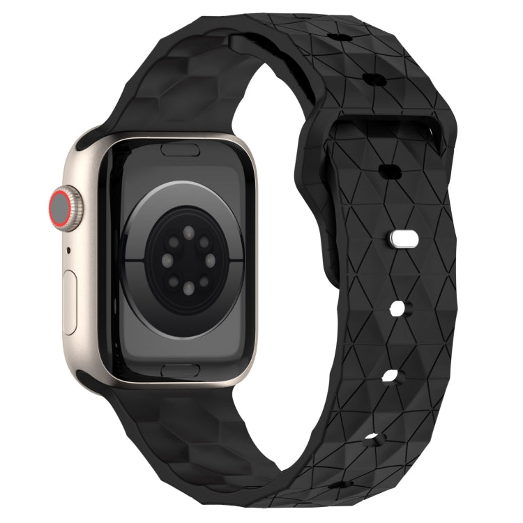 Football Texture Silicone Watch Band For Apple Watch 9 45mm(Black)