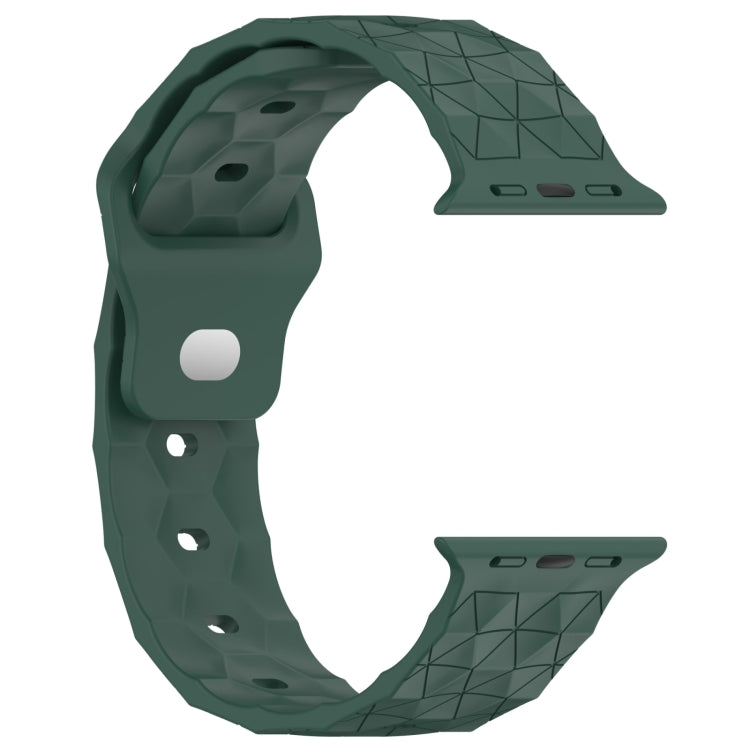 Football Texture Silicone Watch Band For Apple Watch 9 45mm(Pine Green)