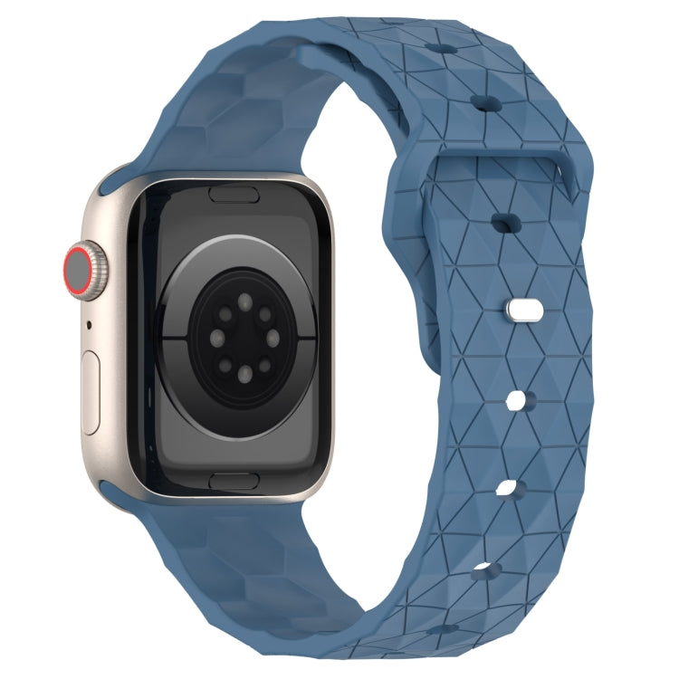 Football Texture Silicone Watch Band For Apple Watch 9 41mm(Blue)