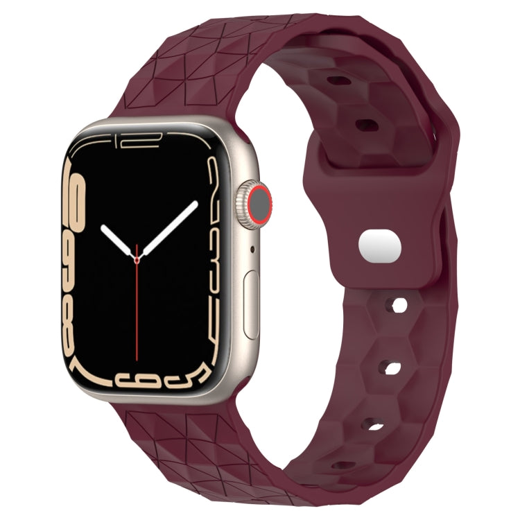 Football Texture Silicone Watch Band For Apple Watch 9 41mm(Wine Red) - Watch Bands by PMC TechLife | Online Shopping South Africa | PMC TechLife
