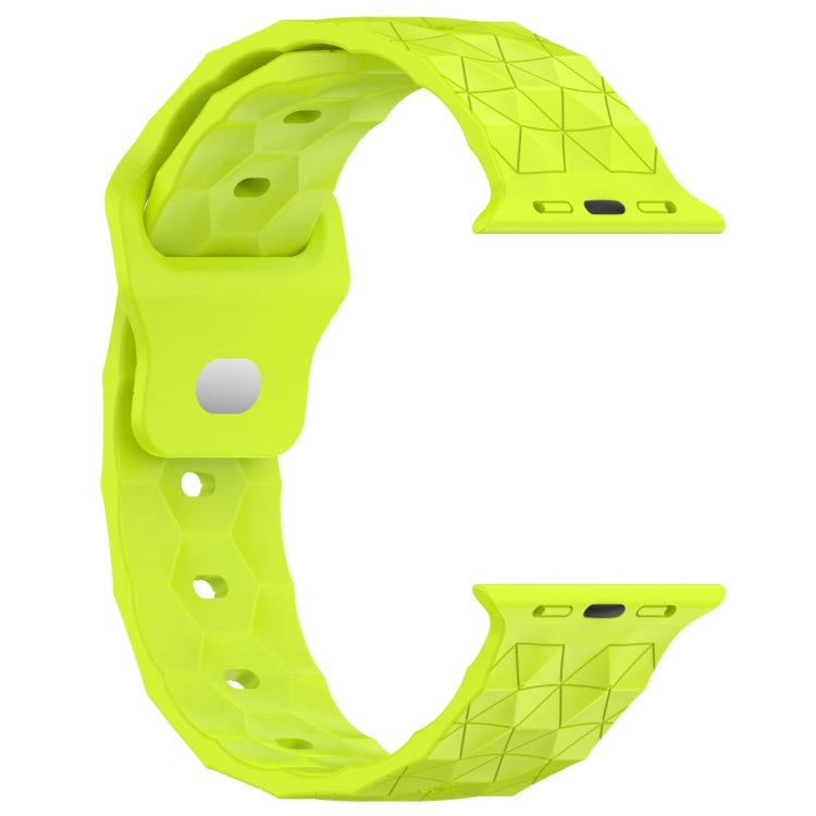 Football Texture Silicone Watch Band For Apple Watch 9 41mm(Limes Green)