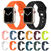 Football Texture Silicone Watch Band For Apple Watch 6 40mm(Dark Blue)