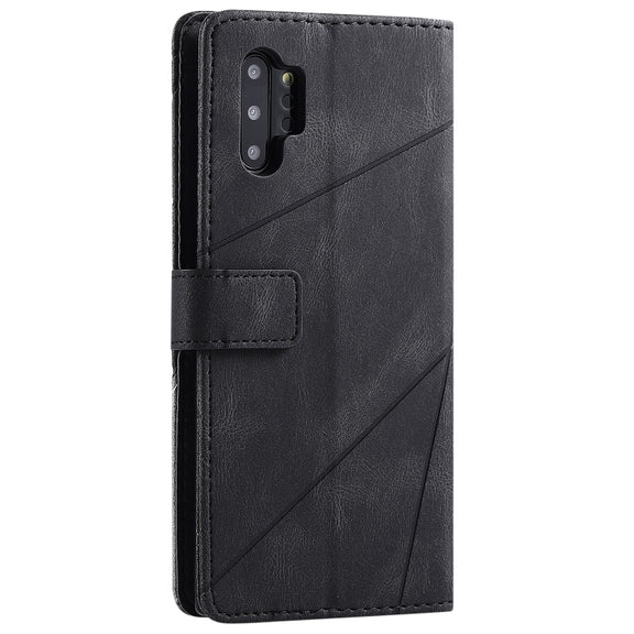 For Samsung Galaxy Note 10 Pro Skin Feel Splicing Horizontal Flip Leather Case with Holder & Card Slots & Wallet & Photo Frame(Black)