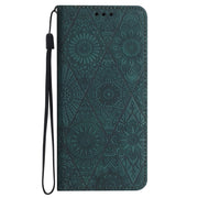 For Samsung Galaxy S23+ 5G Ethnic Embossed Adsorption Leather Phone Case(Blue)