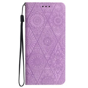 For Samsung Galaxy S22+ 5G Ethnic Embossed Adsorption Leather Phone Case(Purple)