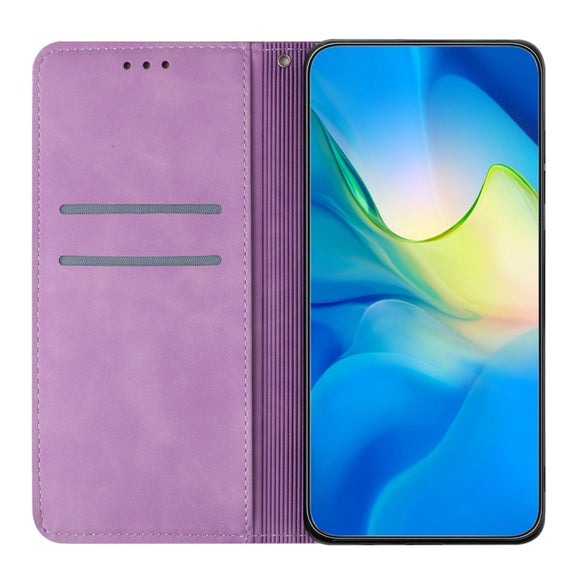 For Samsung Galaxy S22+ 5G Ethnic Embossed Adsorption Leather Phone Case(Purple)