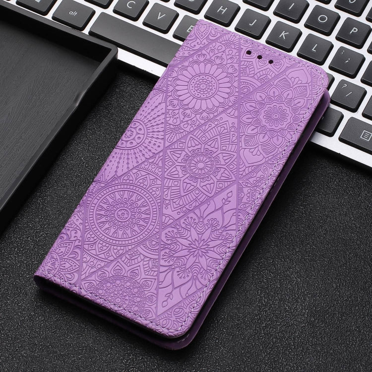 For Samsung Galaxy S22+ 5G Ethnic Embossed Adsorption Leather Phone Case(Purple)