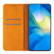 For Samsung Galaxy S22 Ultra 5G Ethnic Embossed Adsorption Leather Phone Case(Yellow)