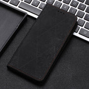 For Samsung Galaxy S21 5G Ethnic Embossed Adsorption Leather Phone Case(Black)
