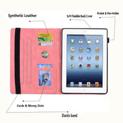 For Lenovo Tab M8 TB-8505F 8505X 8.0  Calf Pattern Double Folding Design Embossed Leather Case with Holder & Card Slots & Pen Slot & Elastic Band(Pink)