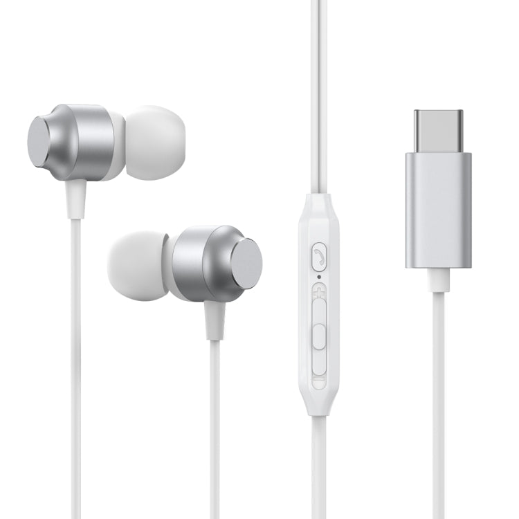 JOYROOM JR-EC06 Type-C Metal In-Ear Wired Earphone, Length: 1.2m(White) - Type-C Earphone by JOYROOM | Online Shopping South Africa | PMC TechLife
