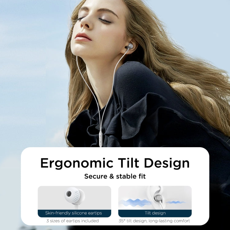 JOYROOM JR-EC06 Type-C Metal In-Ear Wired Earphone, Length: 1.2m(White) - Type-C Earphone by JOYROOM | Online Shopping South Africa | PMC TechLife