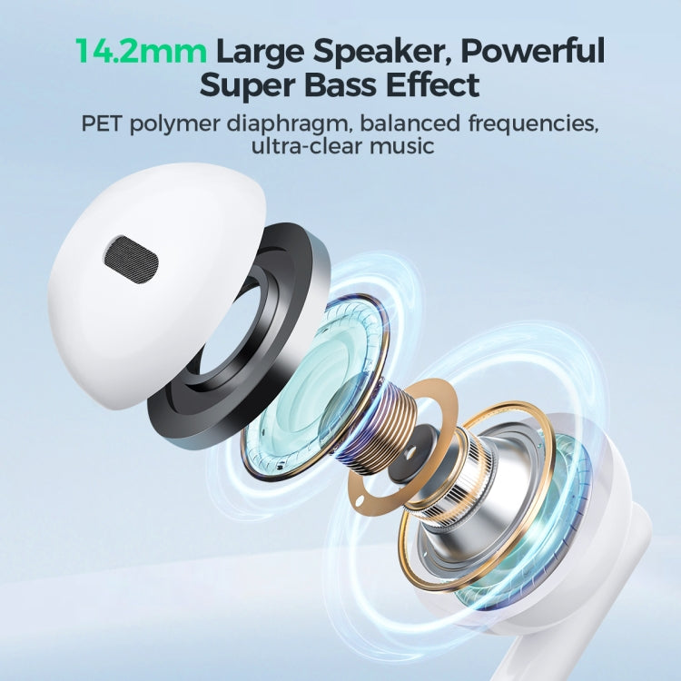 JOYROOM JR-EW01 3.5mm Half In-Ear Wired Earphone, Length: 1.2m(White) - In Ear Wired Earphone by JOYROOM | Online Shopping South Africa | PMC TechLife