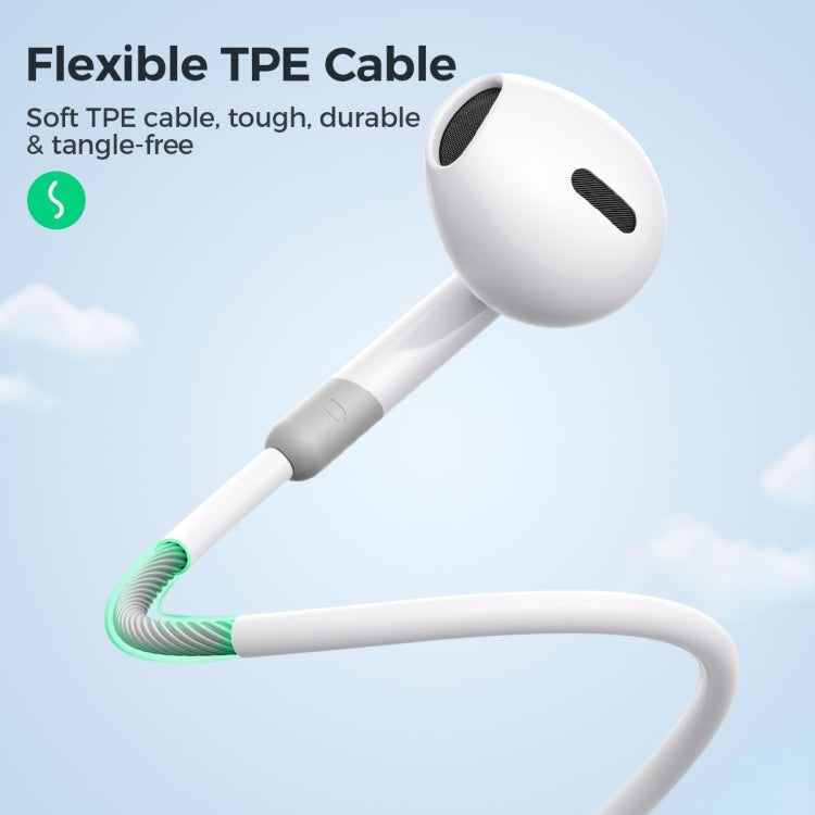 JOYROOM JR-EW01 3.5mm Half In-Ear Wired Earphone, Length: 1.2m(White) - In Ear Wired Earphone by JOYROOM | Online Shopping South Africa | PMC TechLife