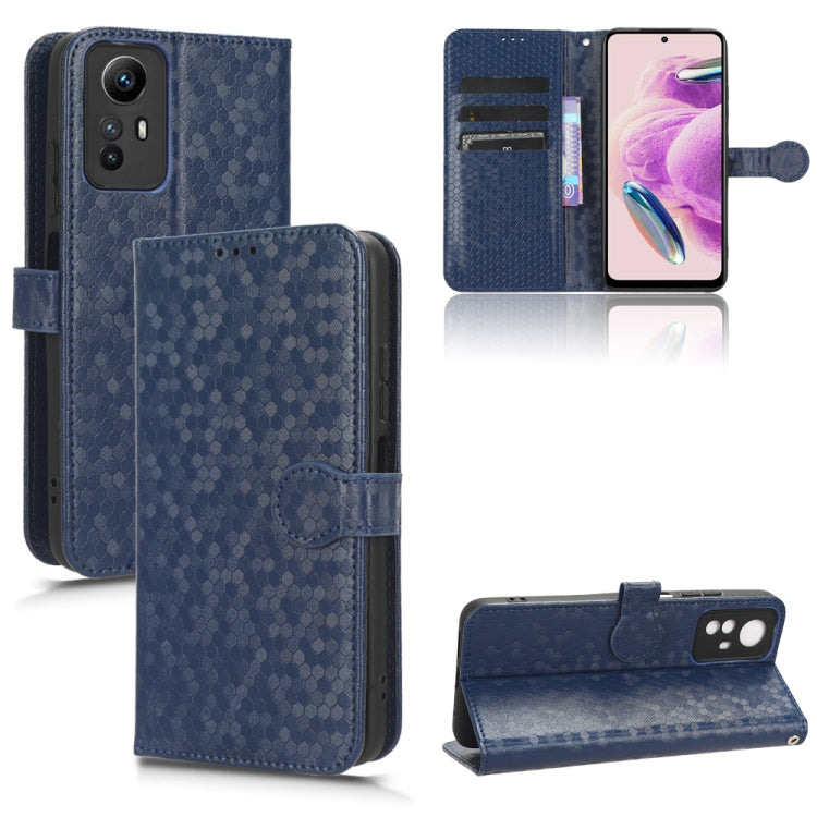 For Xiaomi Redmi Note 12S 4G Honeycomb Dot Texture Leather Phone Case(Blue) - free shipping - PMC TechLife - Order now!