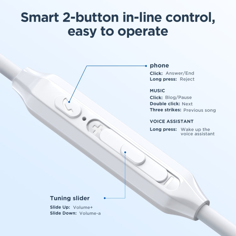JOYRO0M JR-EW02 3.5mm In-Ear Wired Earphone, Length: 1.2m(White) - free shipping - PMC TechLife - Order now!