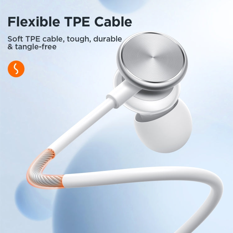 JOYROOM JR-EW03 3.5mm In-Ear Metal Wired Earphone, Length: 1.2m(White) - In Ear Wired Earphone by JOYROOM | Online Shopping South Africa | PMC TechLife | Buy Now Pay Later Mobicred