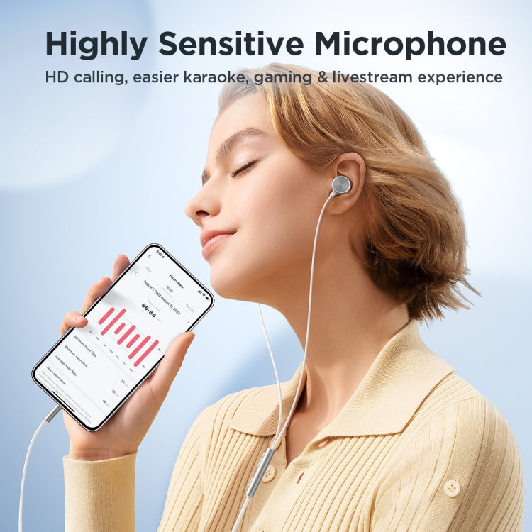 JOYROOM JR-EW03 3.5mm In-Ear Metal Wired Earphone, Length: 1.2m(White) - In Ear Wired Earphone by JOYROOM | Online Shopping South Africa | PMC TechLife | Buy Now Pay Later Mobicred