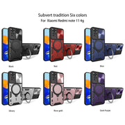 For Xiaomi Redmi Note 11 4G CD Texture Sliding Camshield Magnetic Holder Phone Case(Silver)