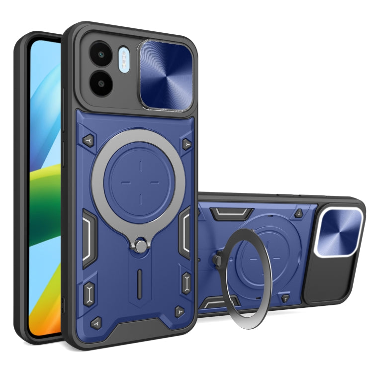 For Xiaomi Redmi A1 4G CD Texture Sliding Camshield Magnetic Holder Phone Case(Blue) - free shipping - PMC TechLife - Order now!
