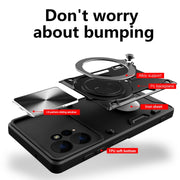 For Xiaomi Redmi Note 12 4G CD Texture Sliding Camshield Magnetic Holder Phone Case(Red)
