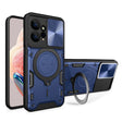 For Xiaomi Redmi Note 12 4G CD Texture Sliding Camshield Magnetic Holder Phone Case(Blue) - free shipping - PMC TechLife - Order now!