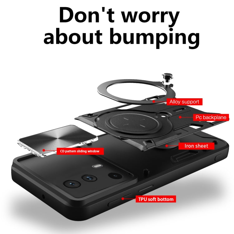 For Xiaomi 13 Lite / Civi 2 5G CD Texture Sliding Camshield Magnetic Holder Phone Case(Red) - free shipping - PMC TechLife - Order now!